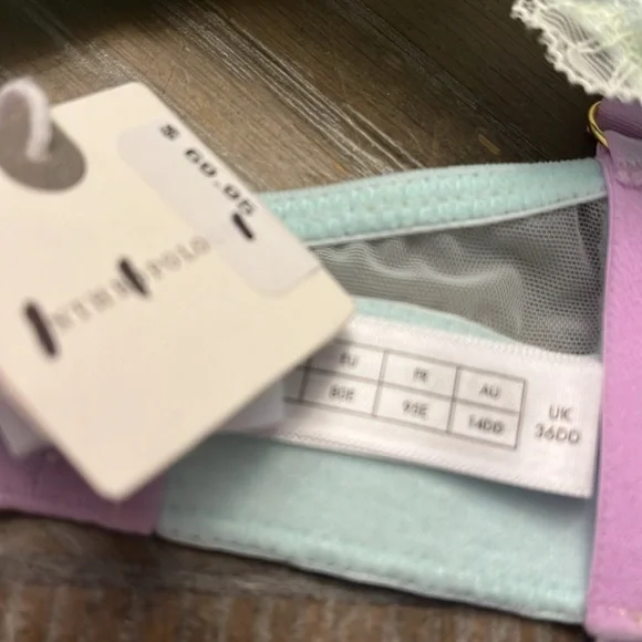 Anthropologie Dora Larsen 36 E Colorful Lace Bra New with tags - Picture 3 of 10